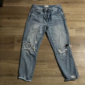 Pistola Blue Boyfriend Jeans with Distressed Details